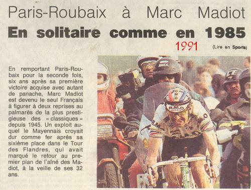 Marc Madiot Paris Roubaix 1991
