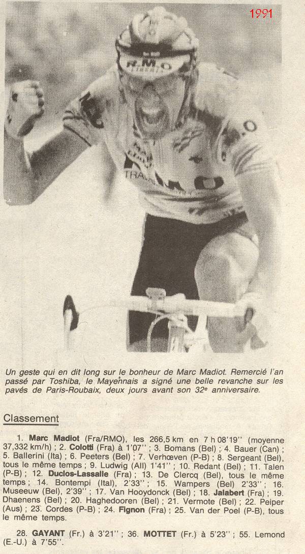 Marc Madiot Paris Roubaix 1991 (3)