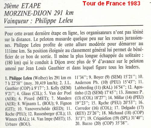 Philippe Le Leu tour de France 1983 (2)